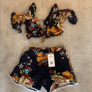 Two piece floral outfit